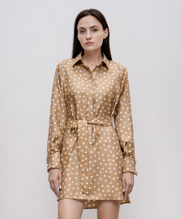 Max Mara SHOCK brown silk polka dot shirt dress SHOCK shop