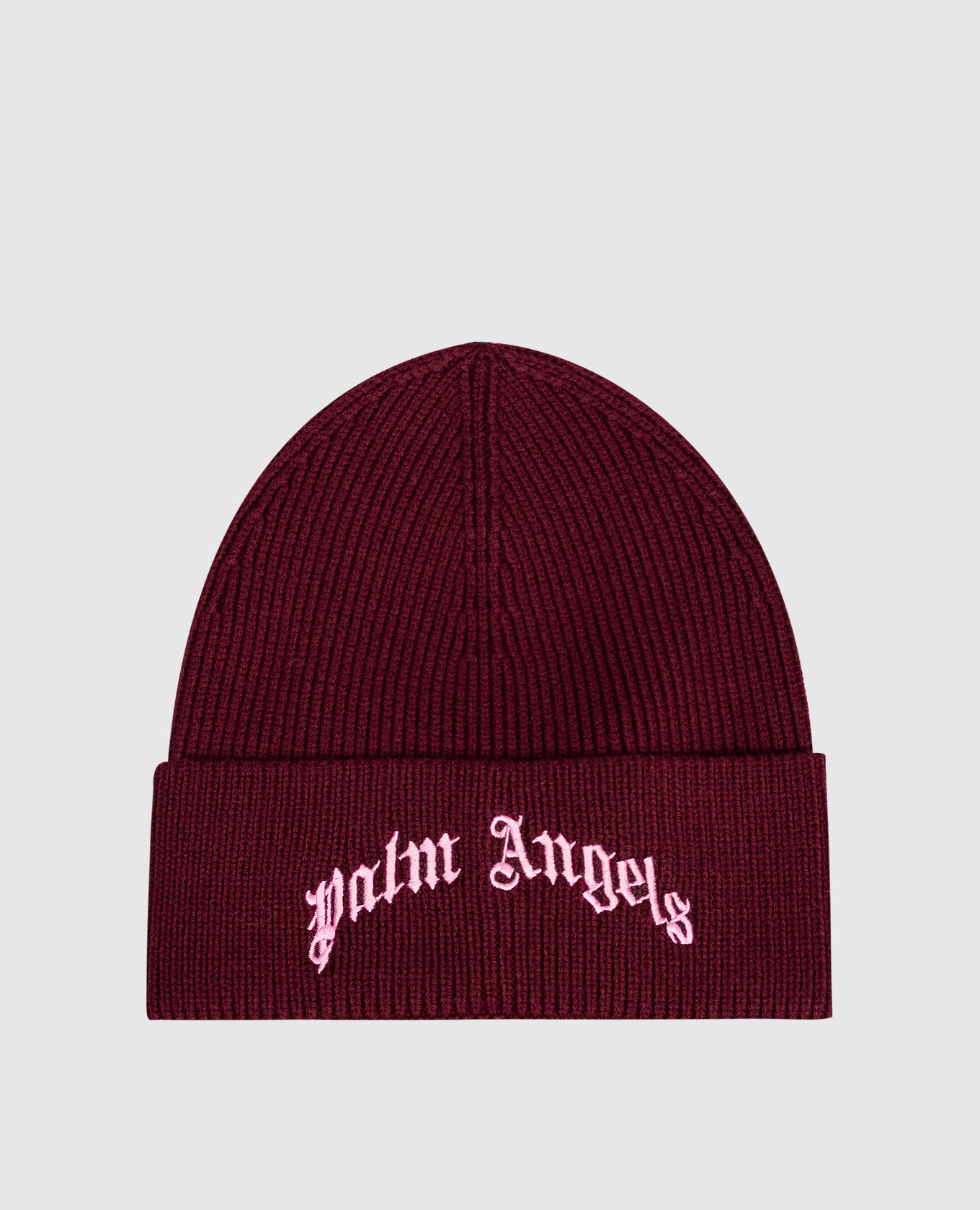 Burgundy wool hat with logo embroidery Palm Angels