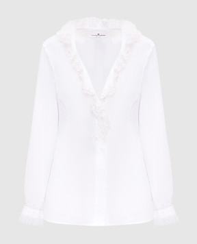 Ermanno Scervino White blouse with lace D462K305GCX
