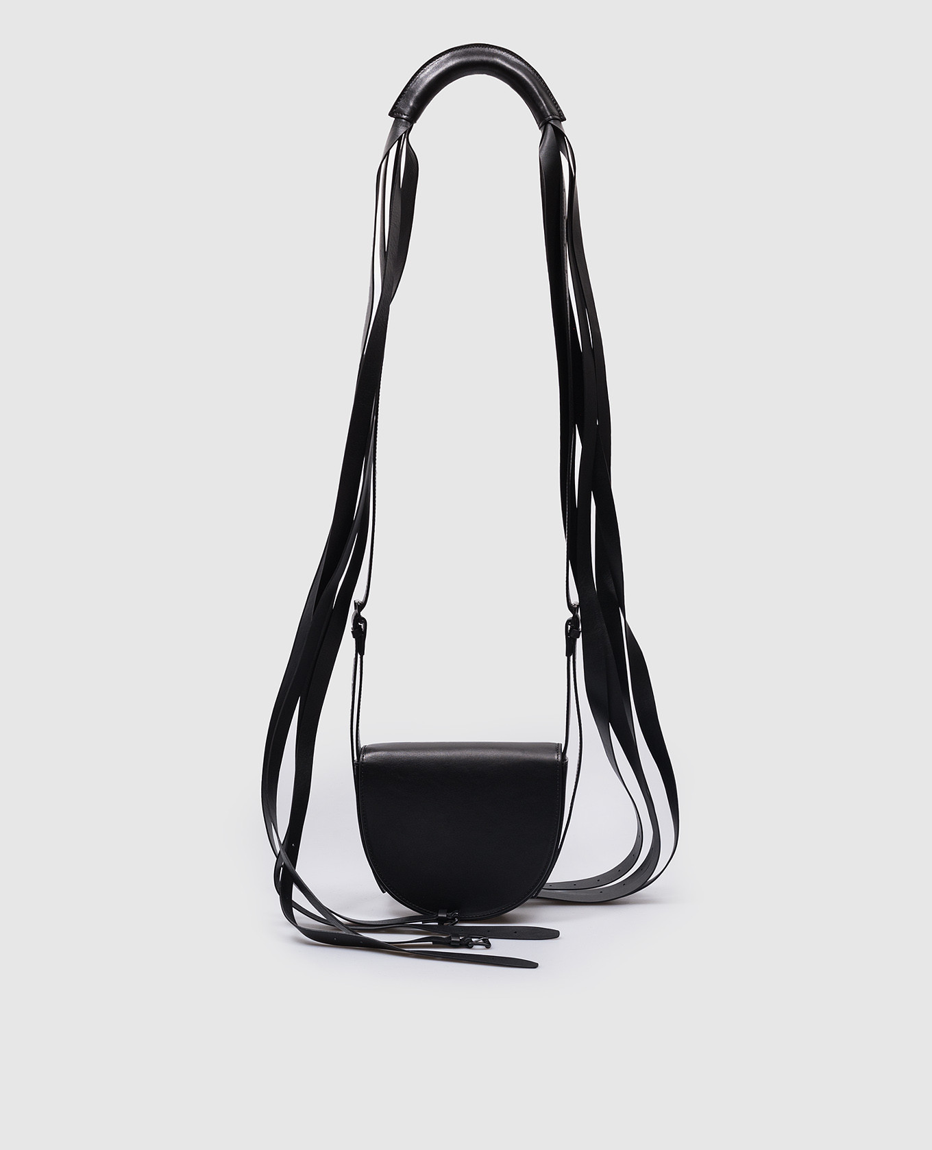 Ann Demeulemeester - Jinx Black Leather Saddle Bag 2401UCL04LT129