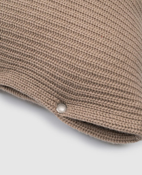 Brunello Cucinelli Brown cashmere checkered pillow ML1205D02