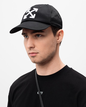 Off-White Black cap with Arrow logo emblem OMLA049C99FAB002