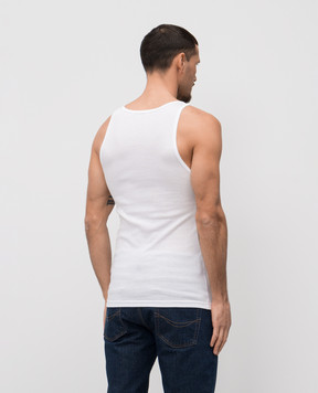 Tom Ford White ribbed T-shirt with logo patch T4D101210