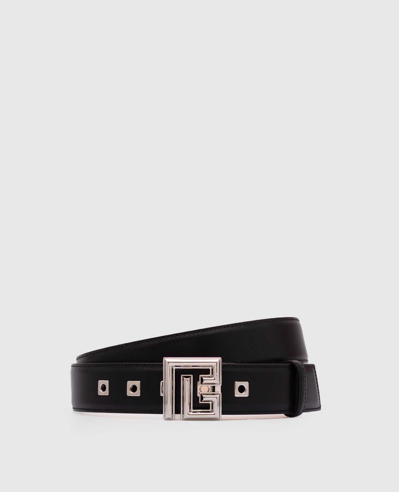 

Black leather belt with monogram logo Balmain