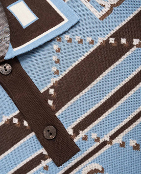 Dolce&Gabbana Children's blue polo shirt with logo L4KWH4JBCHG