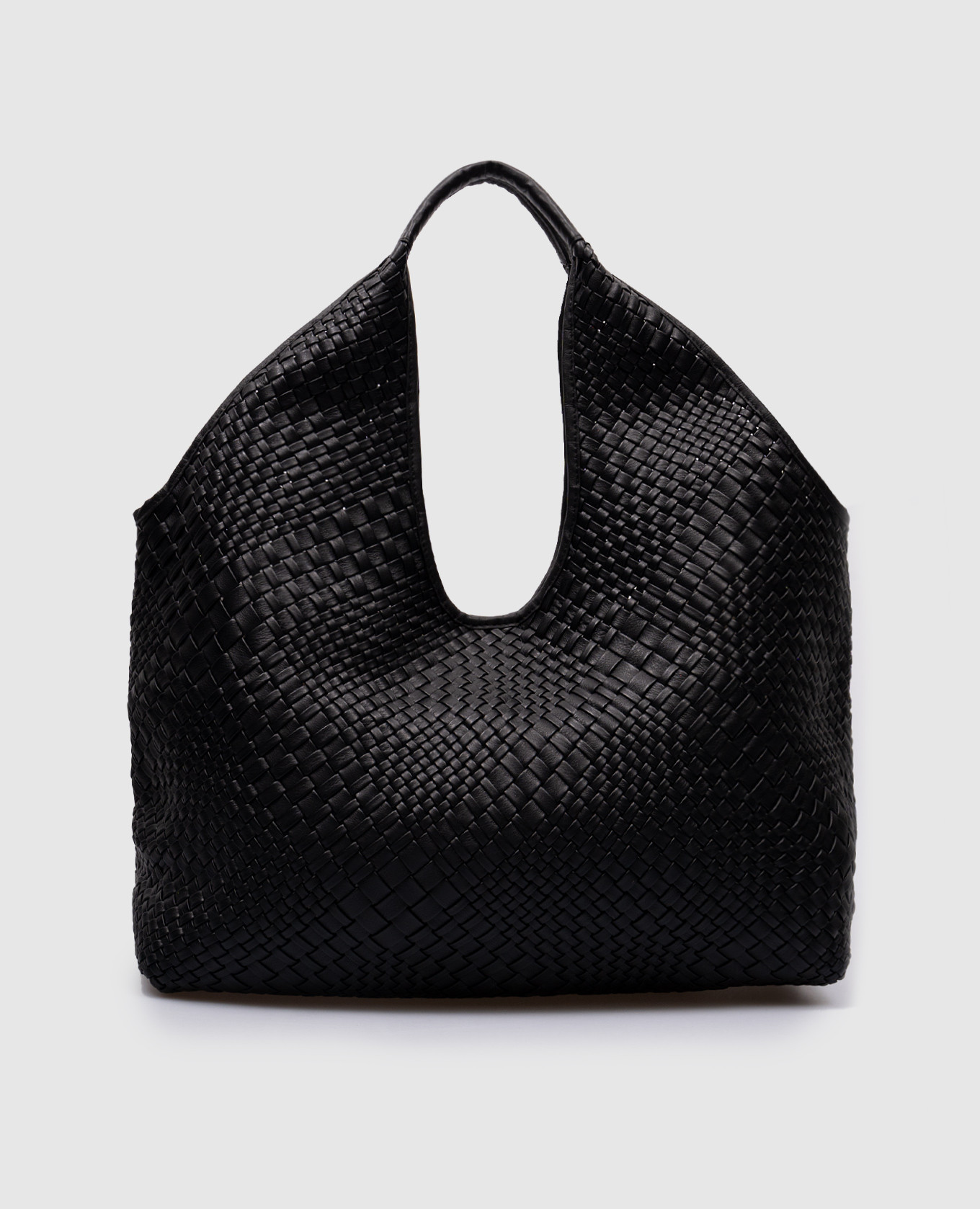 

Black leather woven tote bag Alma Tonutti