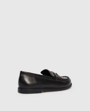 Versace Medusa children's black leather loafers 10203381A15518