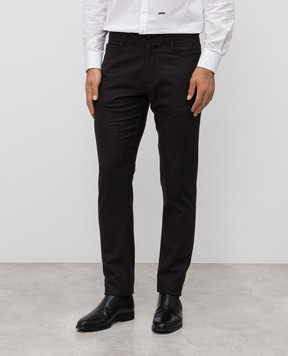 ISAIA Brown wool and cashmere pants PNN005P9040