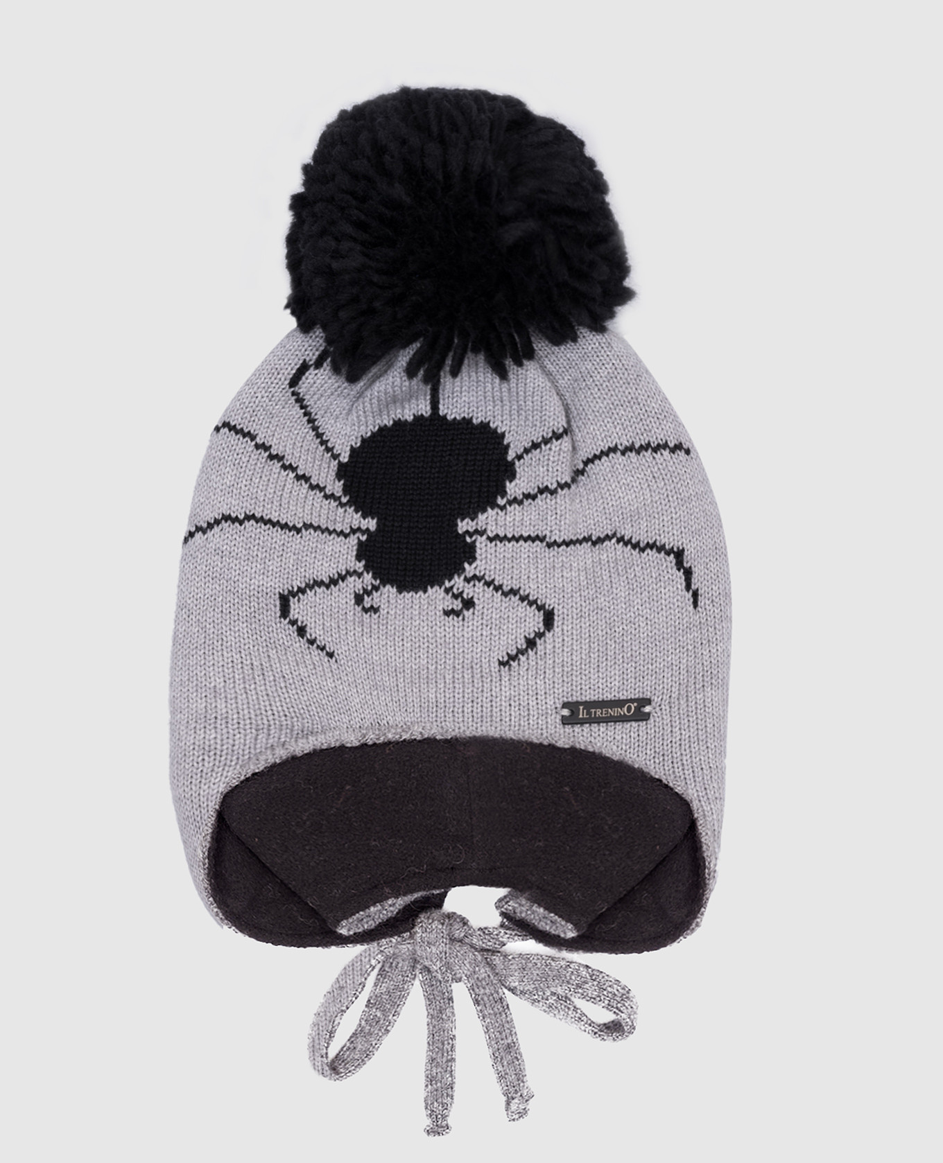 

Children's gray wool hat with Spider pattern Il Trenino, Серый