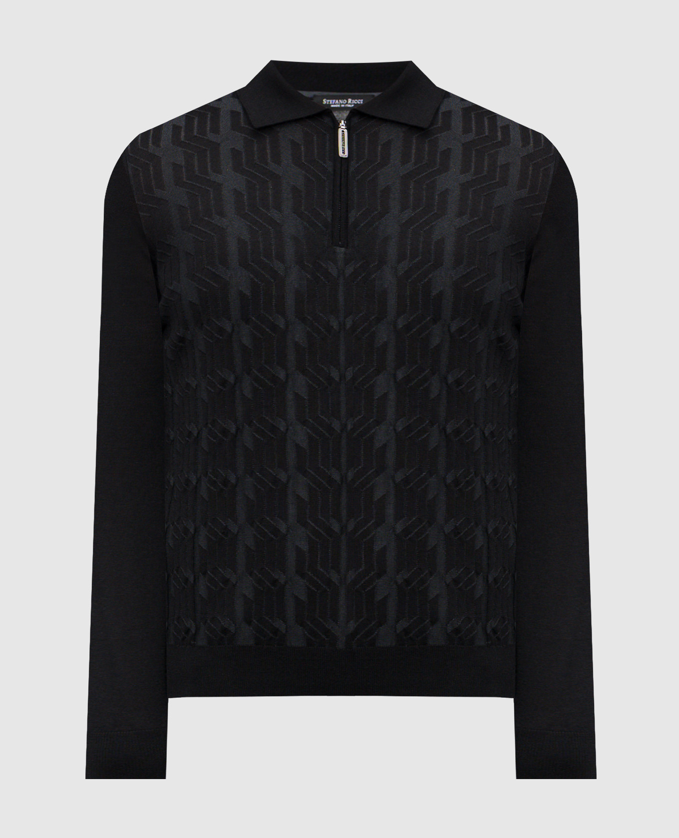 

Black cashmere and silk polo shirt Stefano Ricci
