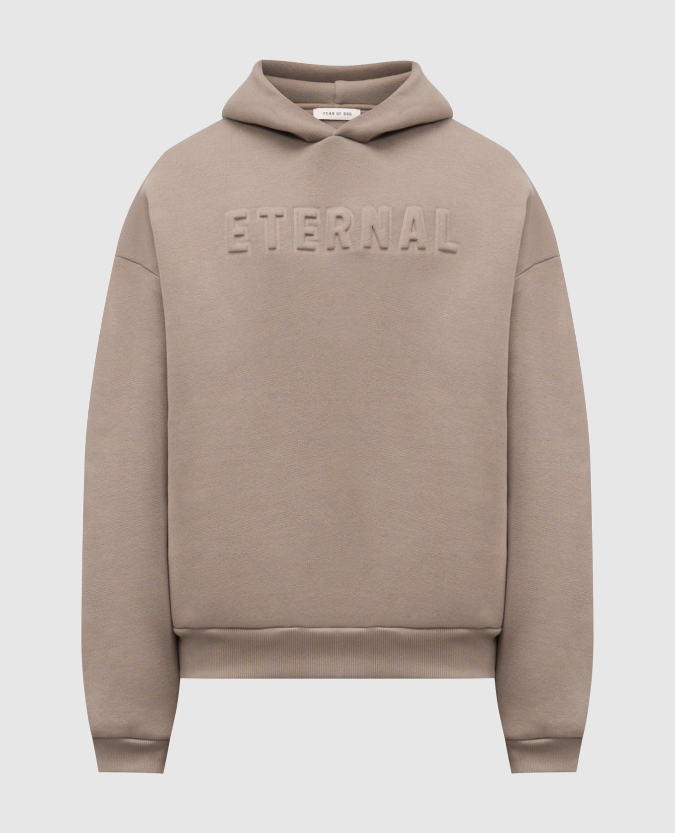 Beige hoodie with textured brand print Fear of God