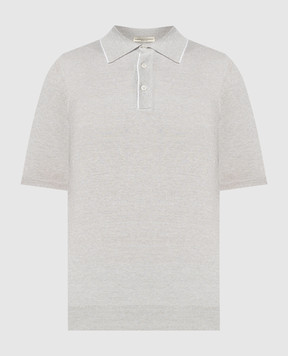 Cashmere&Whiskey Gray polo shirt with linen and cashmere MU9332318455R