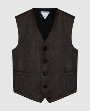 Bottega Veneta Brown vest made of wool 780026V3PI0