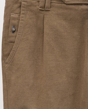 Officina 36 Khaki pants with logo patch 0292408504