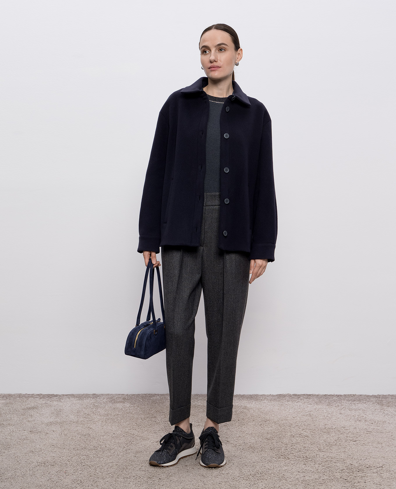 

Blue coat with wool and cashmere Peserico