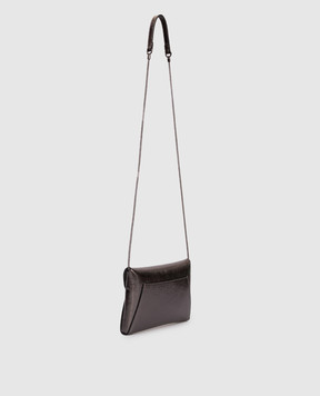 Brunello Cucinelli Duo grey leather clutch MWDED2722