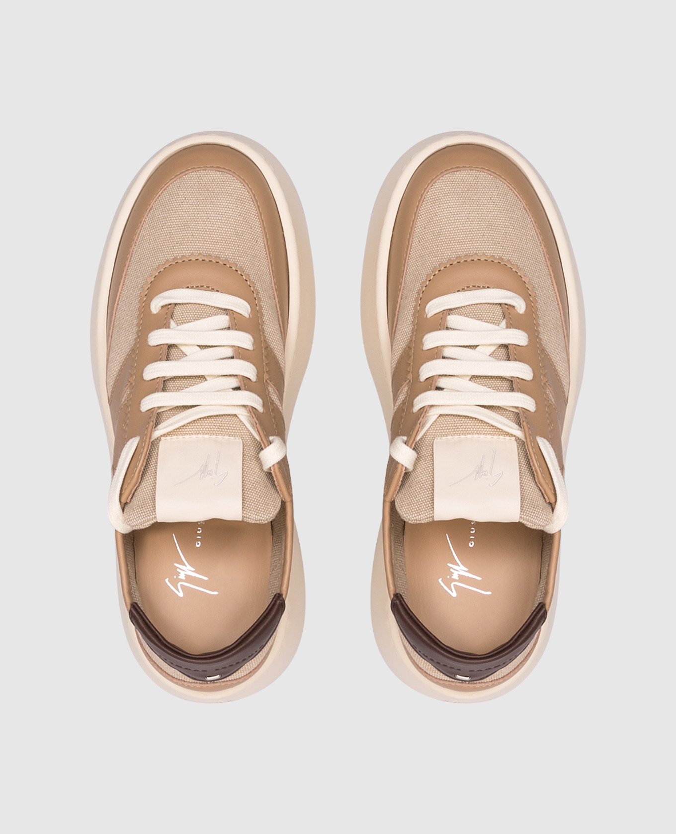 

Beige sneakers with logo Giuseppe Zanotti