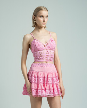 Charo Ruiz Melie pink top with lace 241115