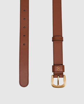 Valentino Brown leather belt with emblem 7W2T0SM1PPU
