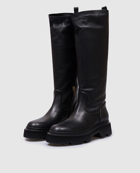 Santoni Chicboot black leather boots WSCW71108NERTAIY