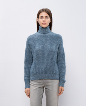 Peserico Blue sweater with alpaca and wool with lurex S99636F05A9249