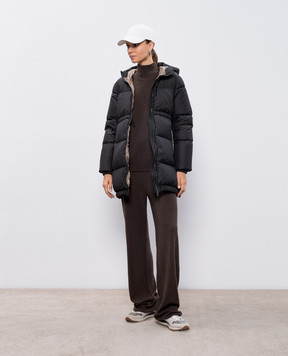 Peserico Black down jacket with monil chain S24044K6957