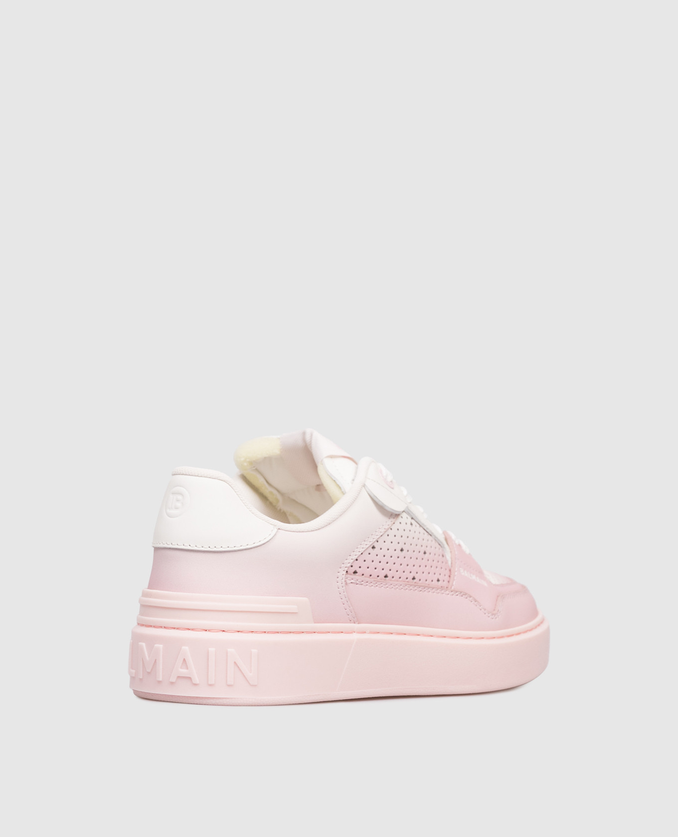 

Pink leather sneakers with logo Balmain