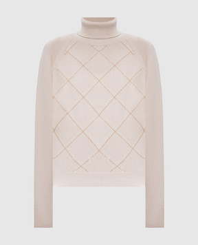 Peserico Beige wool, silk and cashmere sweater with beads S99417F12R09283