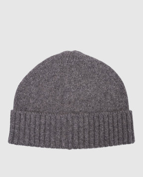 ISAIA Gray cashmere cap with logo patch BRK055YP010
