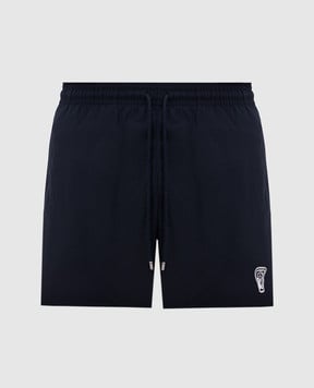 Vilebrequin Blue swim shorts with logo emblem embroidery MOOAB9I3
