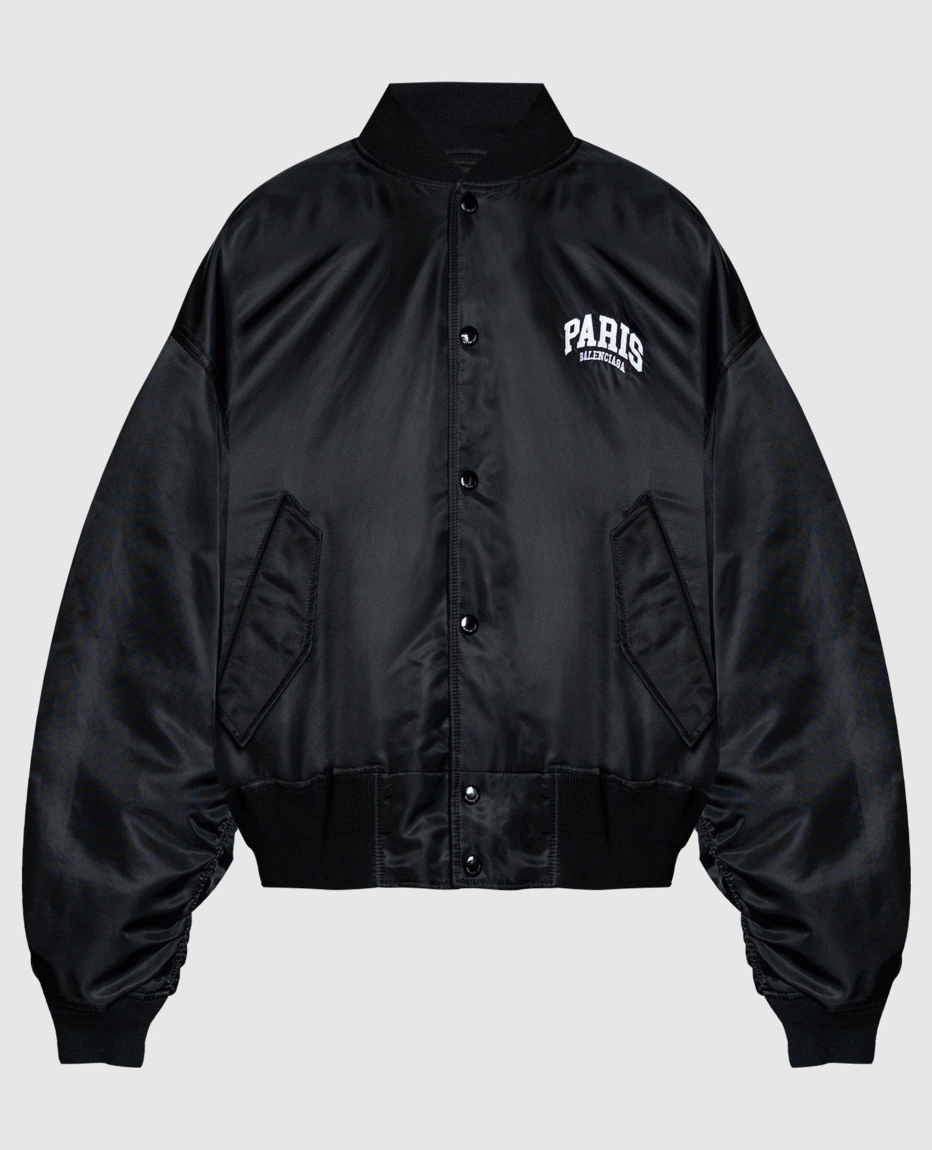 Balenciaga - Black bomber jacket with logo embroidery 768924TNO27