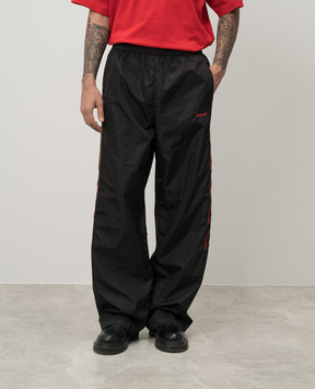Off-White Black sweatpants with logo embroidery OMCJ019F24FAB001