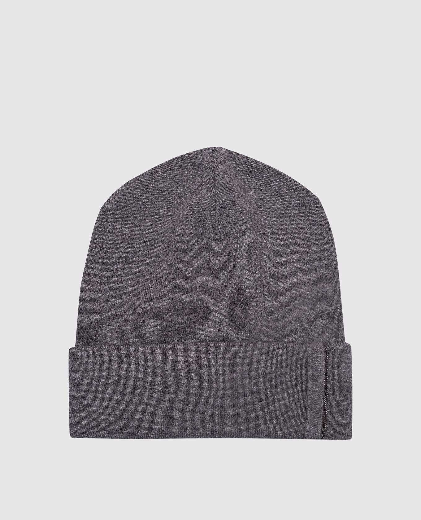 

Gray cashmere hat with monil chain Brunello Cucinelli, Grey
