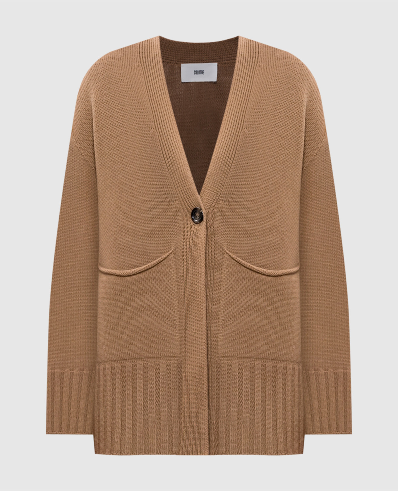 

Brown cardigan made of wool Solotre, Коричневый