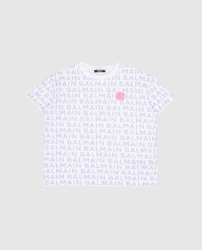 Balmain Children's white t-shirt with logo print BU8A61Z1913410