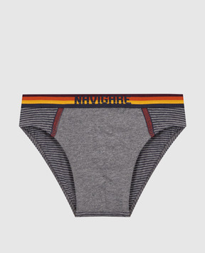 RiminiVeste Navigare gray striped briefs for children 728ZB