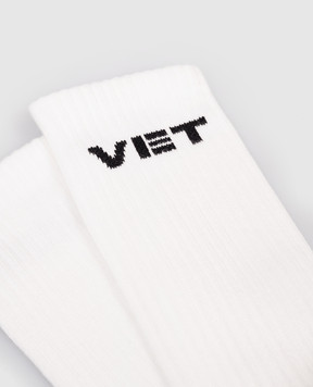 Vetements White socks with monogram logo UH76SO250Ww