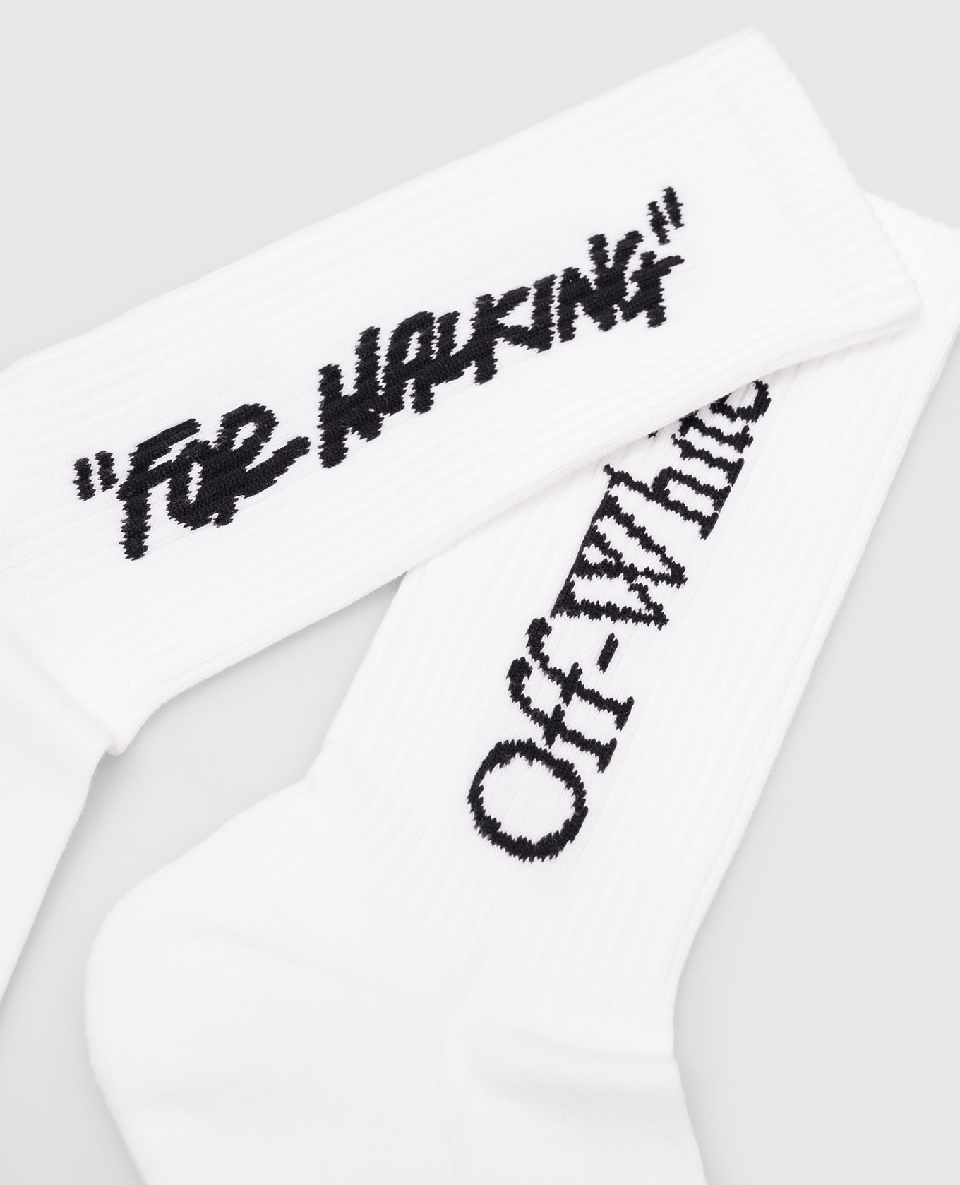 

White socks with a pattern of inscription Off-White