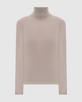 Brunello Cucinelli Beige cashmere and silk turtleneck M13800063P