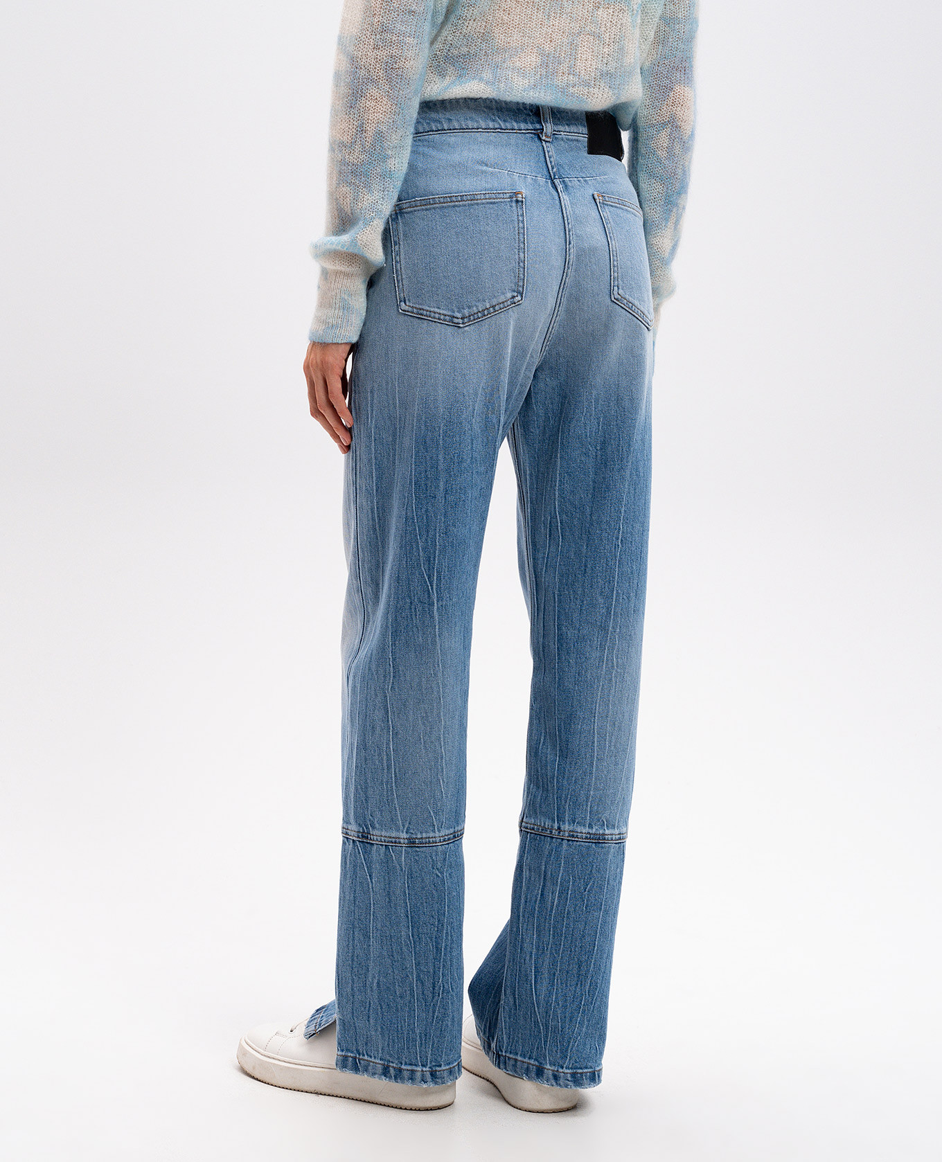 Blue distressed jeans with logo embroidery Twinset 4
