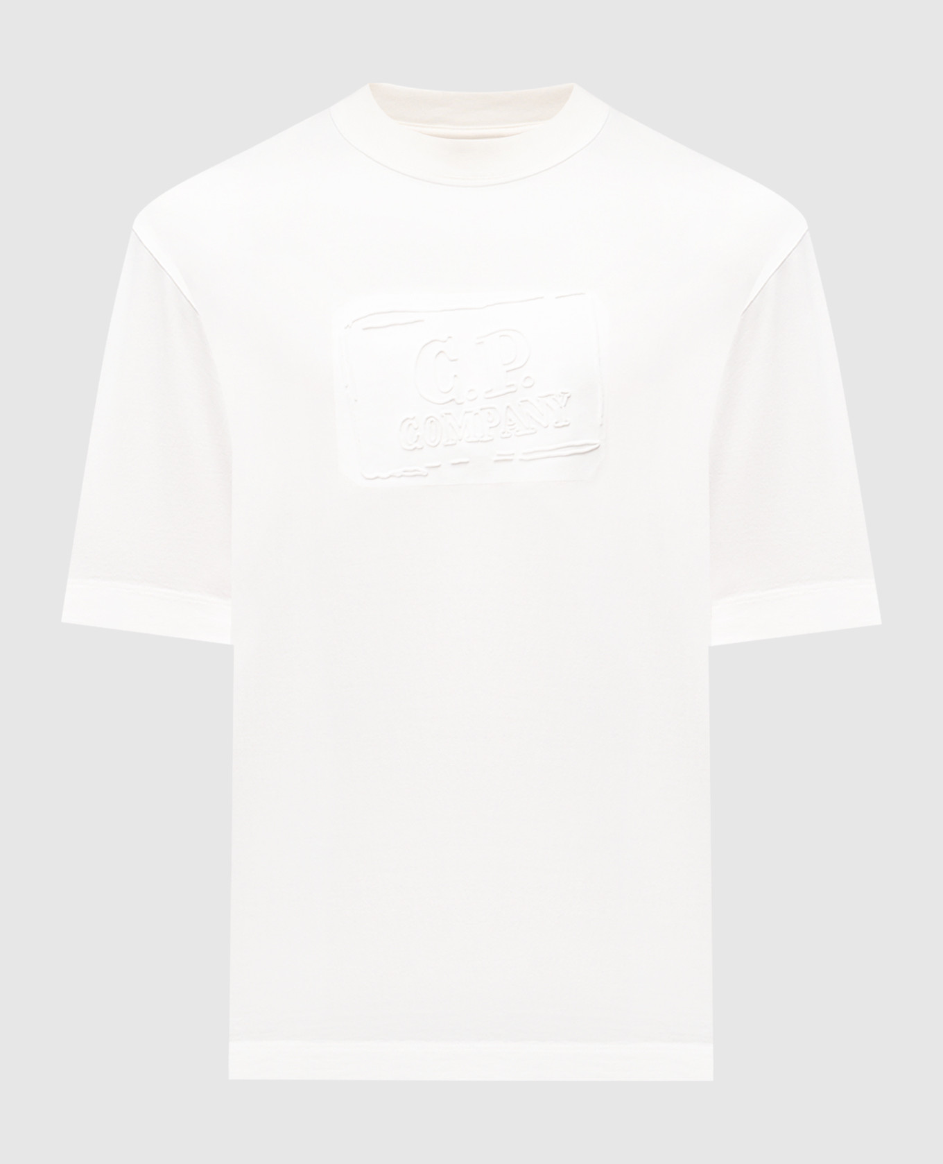 White T-shirt with textured logo print C.P. Company