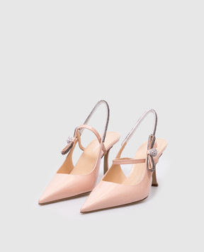 Mach&Mach Pink patent leather slingbacks with crystals S088985PAT