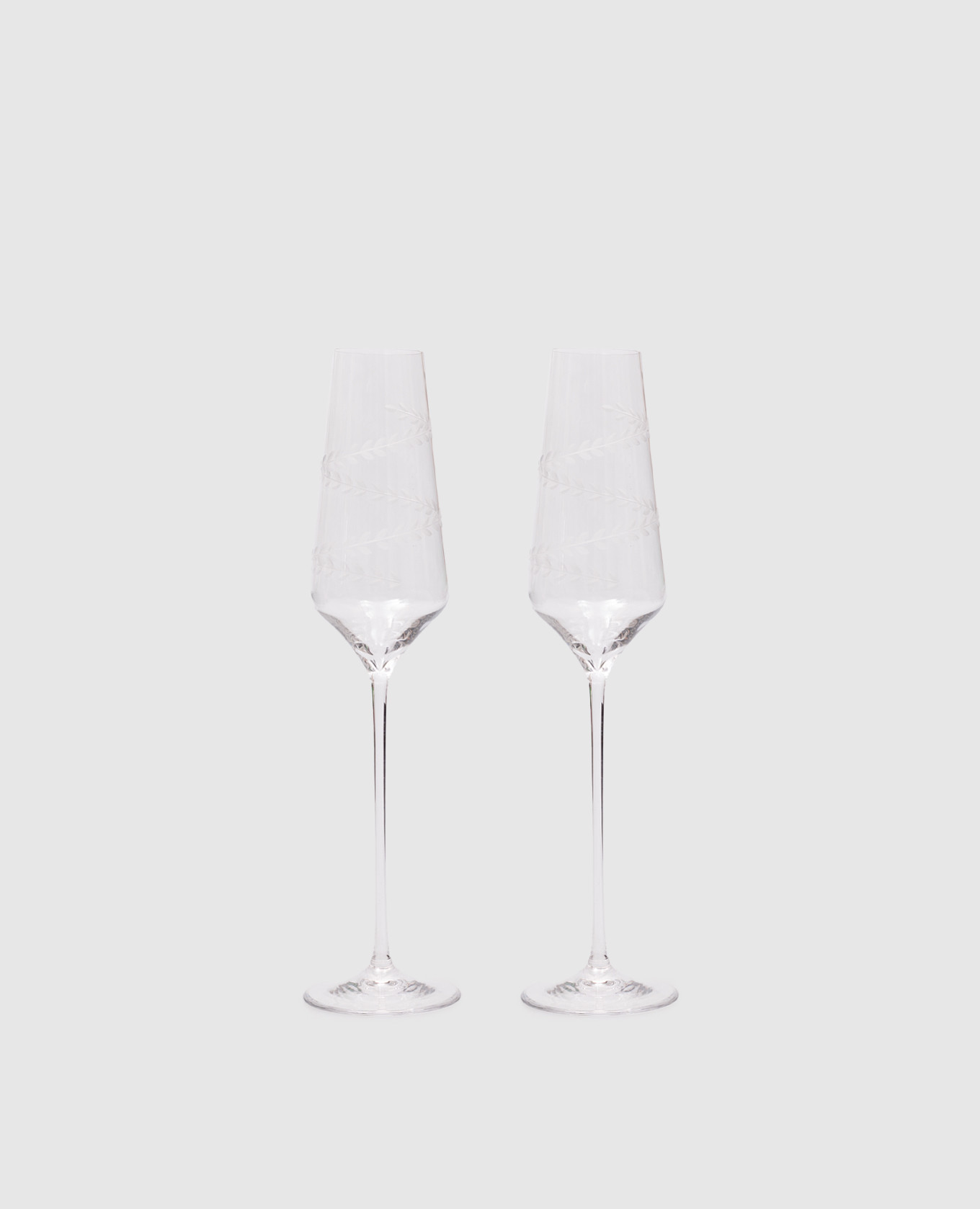 

Set of crystal champagne flutes with a pattern Stefano Ricci, Transparent