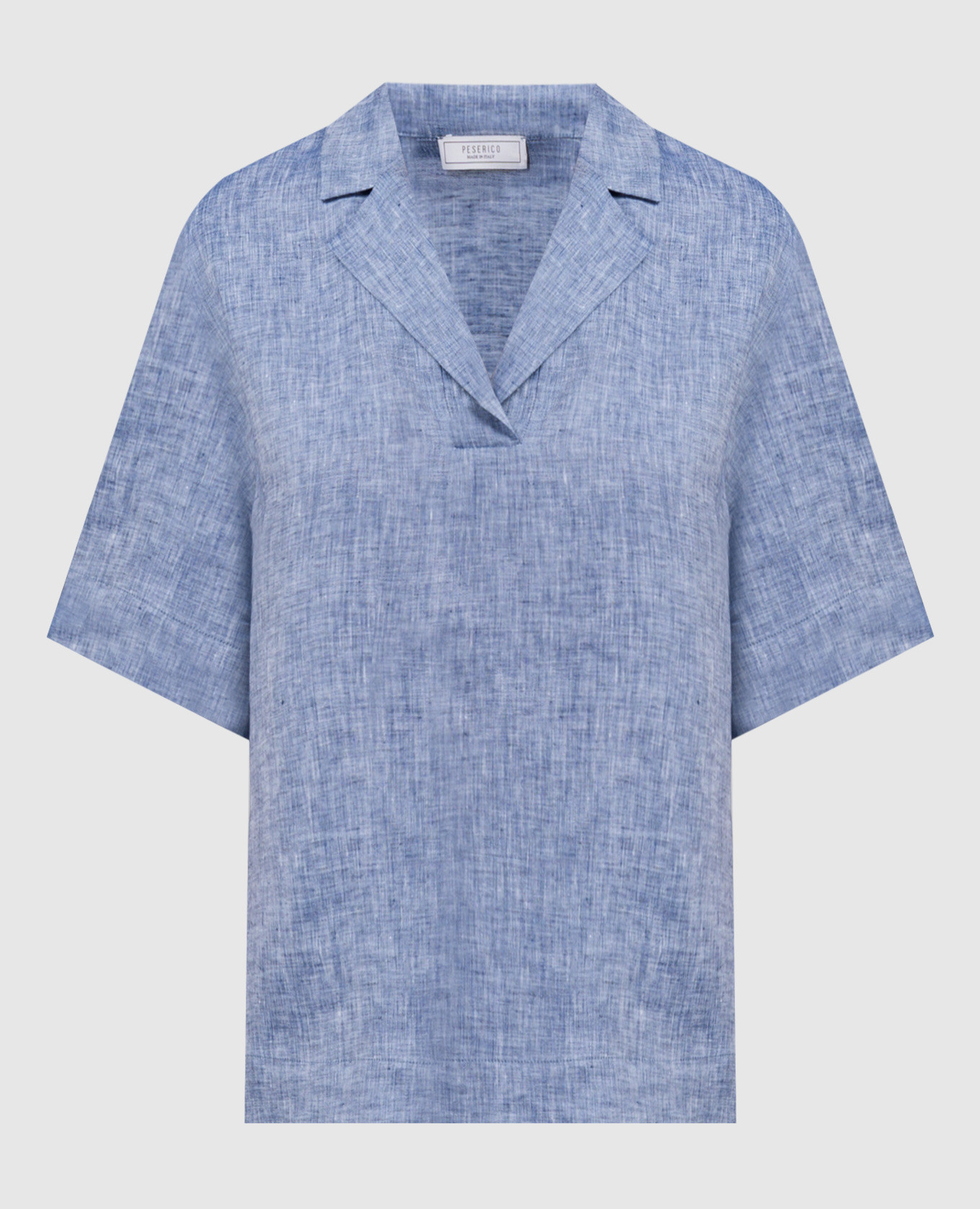 

Blue linen blouse with monil chain Peserico