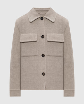 Brunello Cucinelli Beige wool and cashmere jacket with monil chain MD5327681P