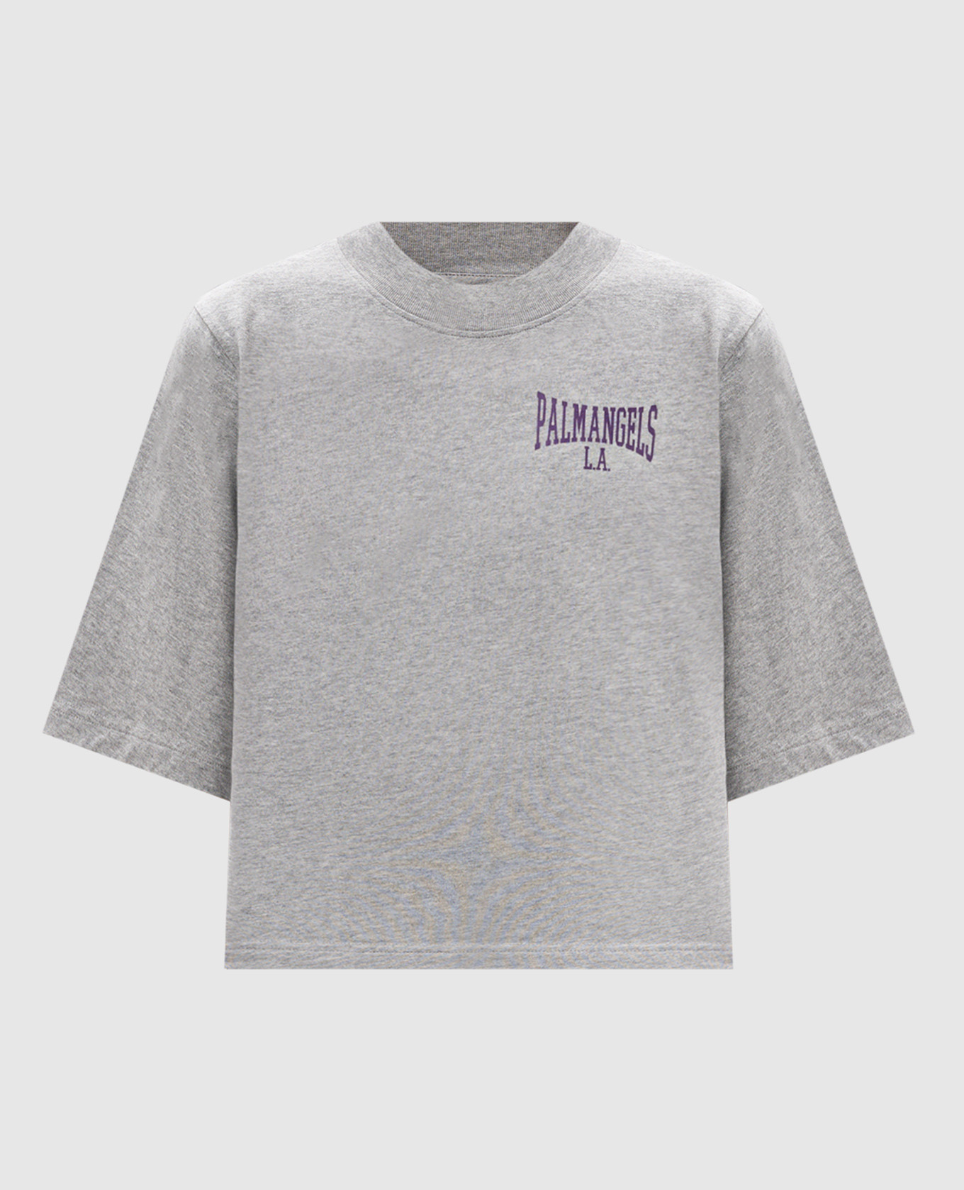 Gray melange t-shirt with logo print palm angels