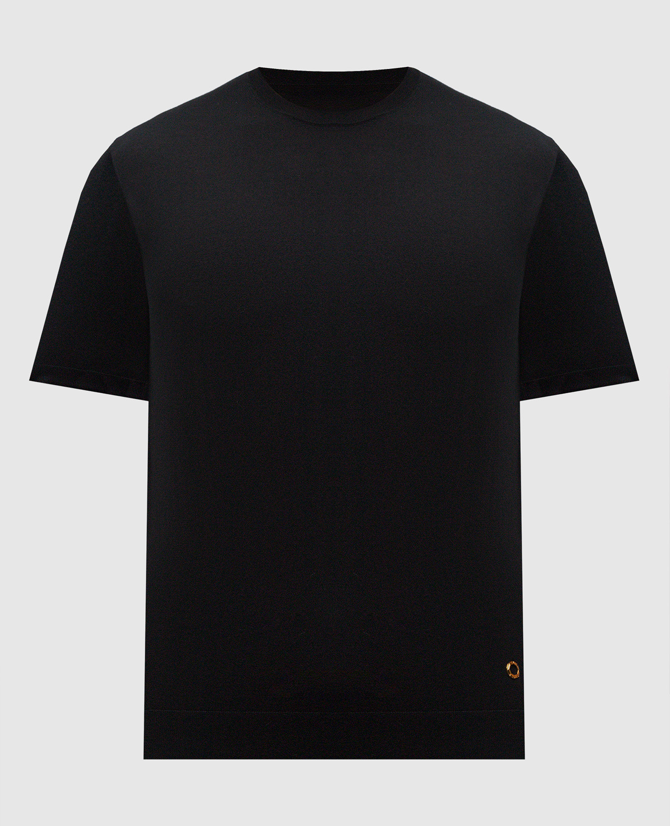 Black wool, cashmere and silk jumper with metal emblem Stefano Ricci