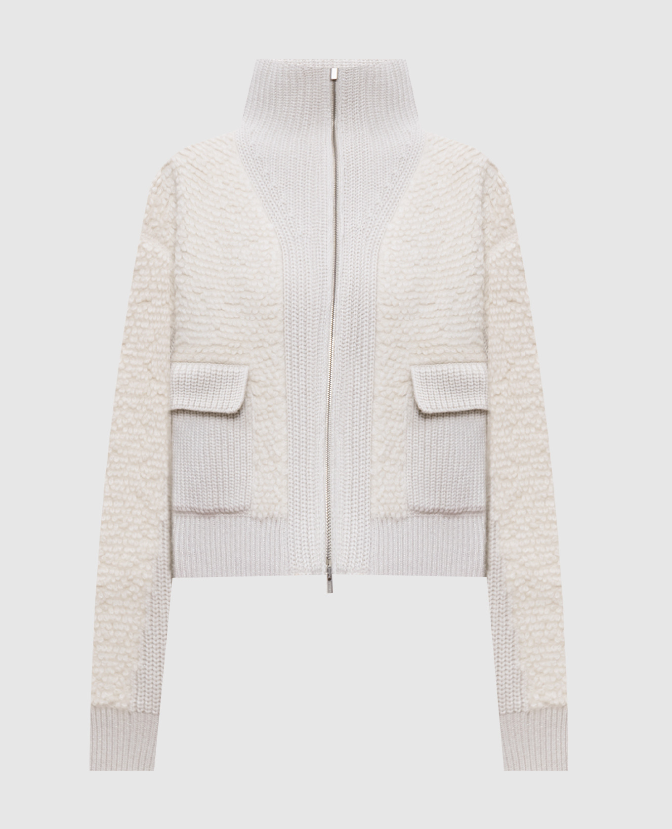 

Beige alpaca, silk and cashmere cardigan Peserico