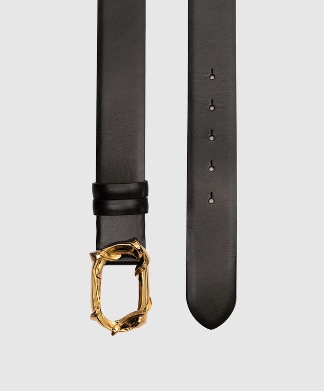 Alexander McQueen - Snake black leather belt 7975331BR0T