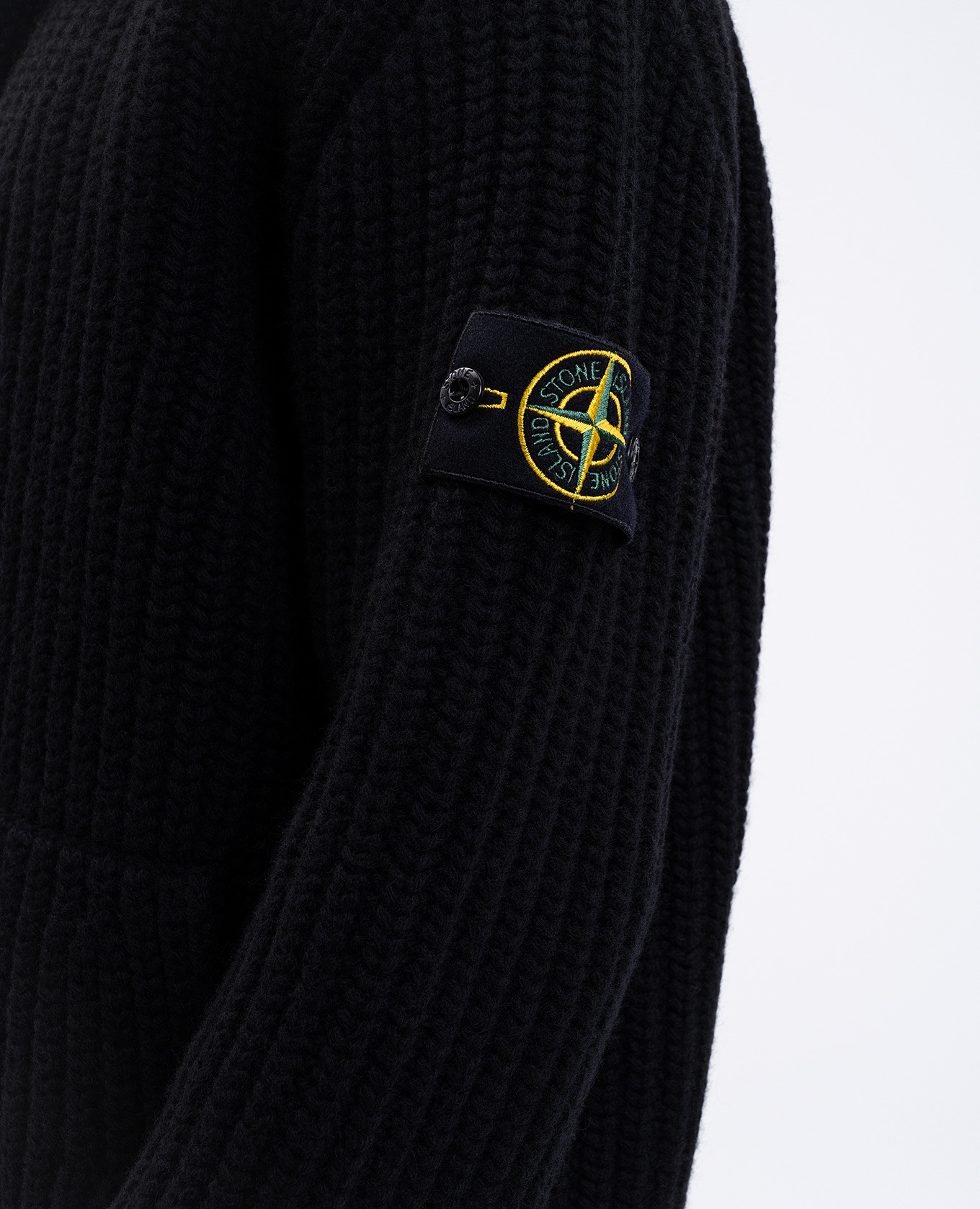 

Black wool and cashmere cardigan with hood Stone Island